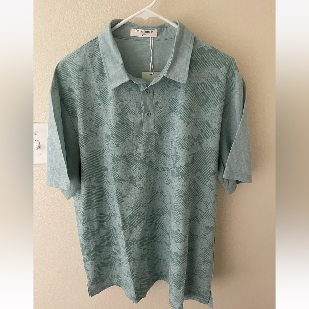 Derminpro Men’s Henley Cotton Short Sleeve Light Weight Button up tee, XXL
